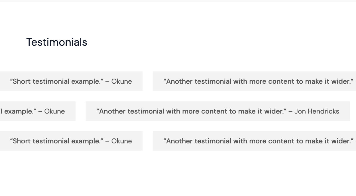 Scrolling Testimonials | Anya Template