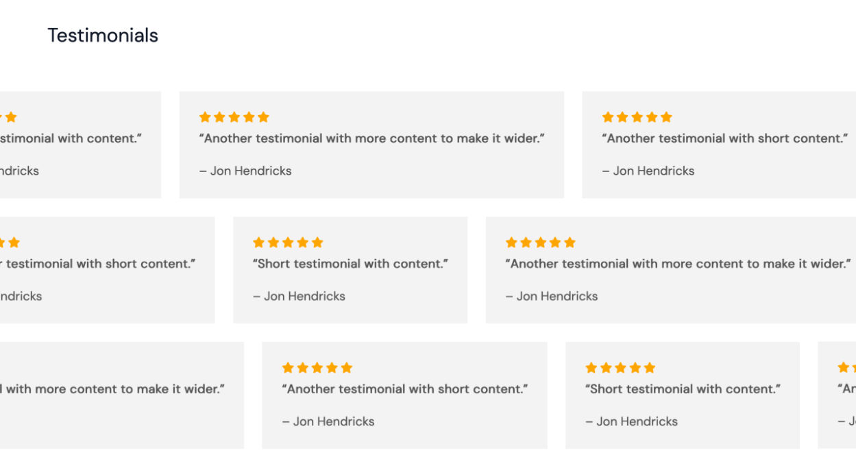 Scrolling Star Rated Testimonials | Anya Template