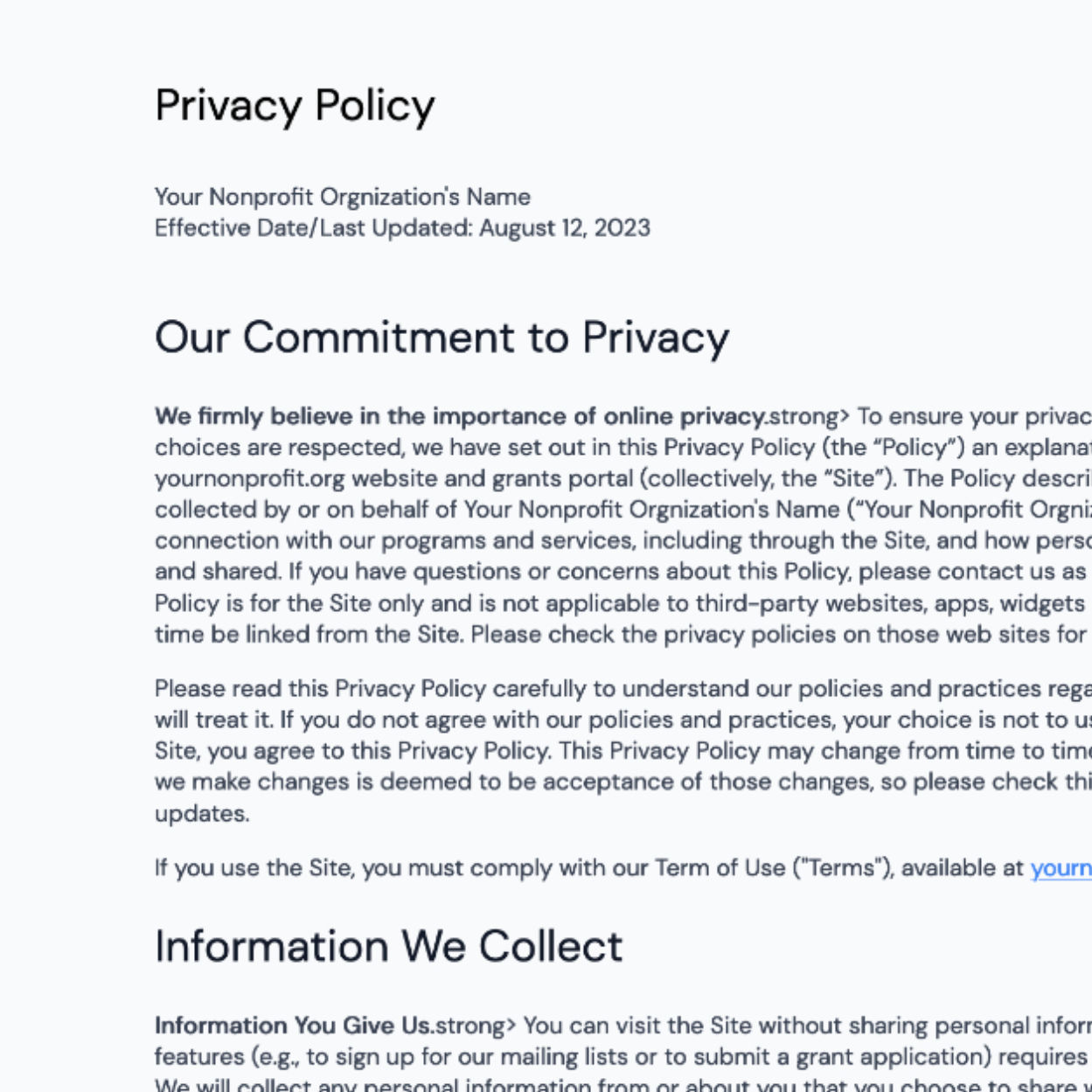Privacy Policy & Terms Templates | Flawless Templates